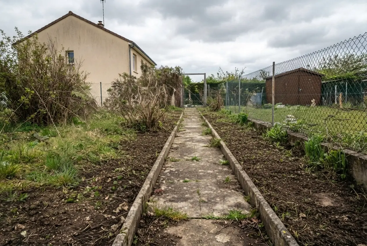 Jardin dégagé après débroussaillage à Bourges